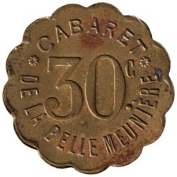 PARIS - Monnaie de nécessité - Cabaret de la Belle Meunière - 30 centimes - TTB