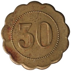 PARIS - Monnaie de nécessité - Cabaret de la Belle Meunière - 30 centimes - TTB