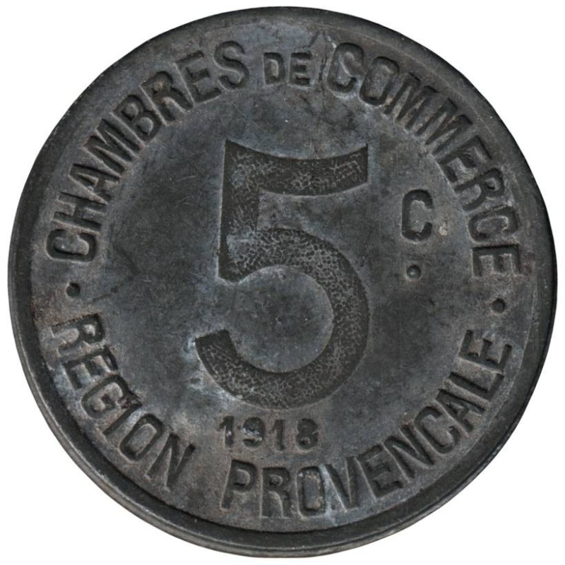 PROVENCALE (REGION) - 1.1 - Monnaie de nécessité - 5 centimes 1918 - TB PROVENCALE (REGION) - 1.1 - Monnaie de nécessité - 5 centimes 1918 - TB