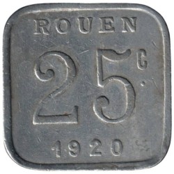 ROUEN - 2.3 - Monnaie de nécessité - 25 centimes 1920 - TTB-