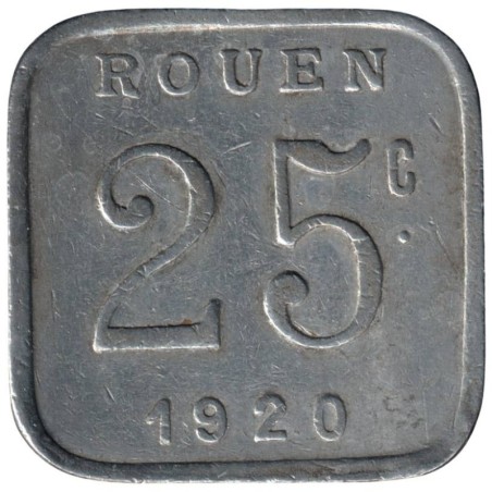 ROUEN - 2.3 - Monnaie de nécessité - 25 centimes 1920 - TTB- ROUEN - 2.3 - Monnaie de nécessité - 25 centimes 1920 - TTB-