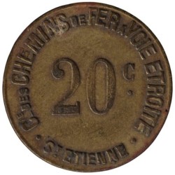 SAINT ETIENNE - 175.3 - Monnaie de nécessité - 20 centimes - Chiffres de 8mm - TB+