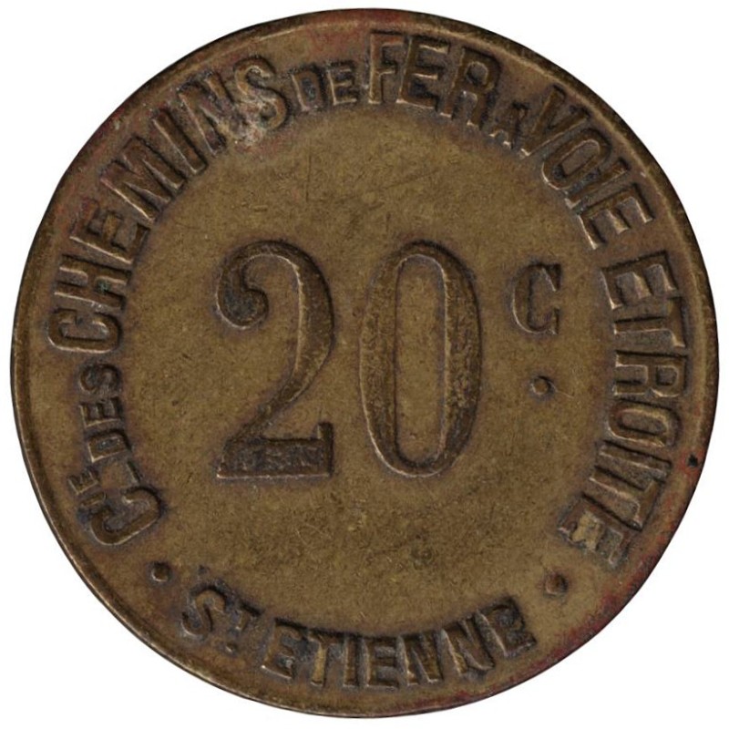 SAINT ETIENNE - 175.3 - Monnaie de nécessité - 20 centimes - Chiffres de 8mm - TB+ SAINT ETIENNE - 175.3 - Monnaie de nécessité - 20 centimes - Chiffres de 8mm - TB+