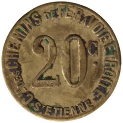 SAINT ETIENNE - 175.5 - Monnaie de nécessité - 20 centimes - Chiffres de 10mm - TB