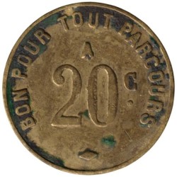 SAINT ETIENNE - 175.5 - Monnaie de nécessité - 20 centimes - Chiffres de 10mm - TB