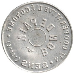 SENS - Monnaie de nécessité - Société Coopérative l'économe Sens - Bon de Pain - TTB+