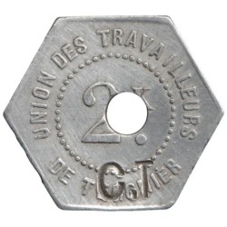 TERGNIER - 2.13 - Monnaie de nécessité - Union des Travailleurs - 2kg (pain) - TTB