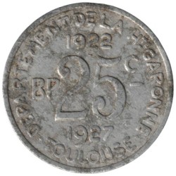 TOULOUSE - 2.3 - Monnaie de nécessité - 25 centimes 1922-1927 - TB-