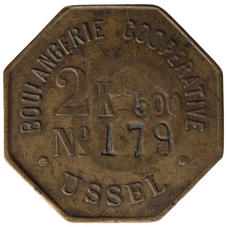 USSEL - 1.4 - Monnaie de nécessité - Boulangerie Coopérative - 2,500 kg de pain - TB USSEL - 1.4 - Monnaie de nécessité - Boulangerie Coopérative - 2,500 kg de pain - TB