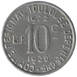 TOULOUSE - 2.5 - Monnaie de nécessité - 10 centimes 1922-1930 - TTB