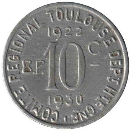 TOULOUSE - 2.5 - Monnaie de nécessité - 10 centimes 1922-1930 - TTB