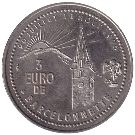 BARCELONETTE - 3 euro des villes - 1996 - Etat : SUP BARCELONETTE - 3 euro des villes - 1996 - Etat : SUP