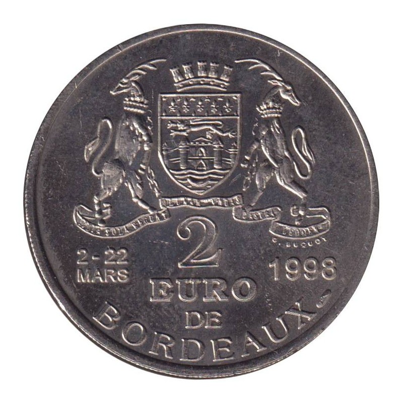 BORDEAUX - 2 euro des villes - 1998 - Etat : SPL