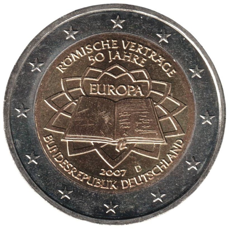 ALLEMAGNE - 2 euros commémorative - Traité de Rome - 2007 D ALLEMAGNE - 2 euros commémorative - Traité de Rome - 2007 D