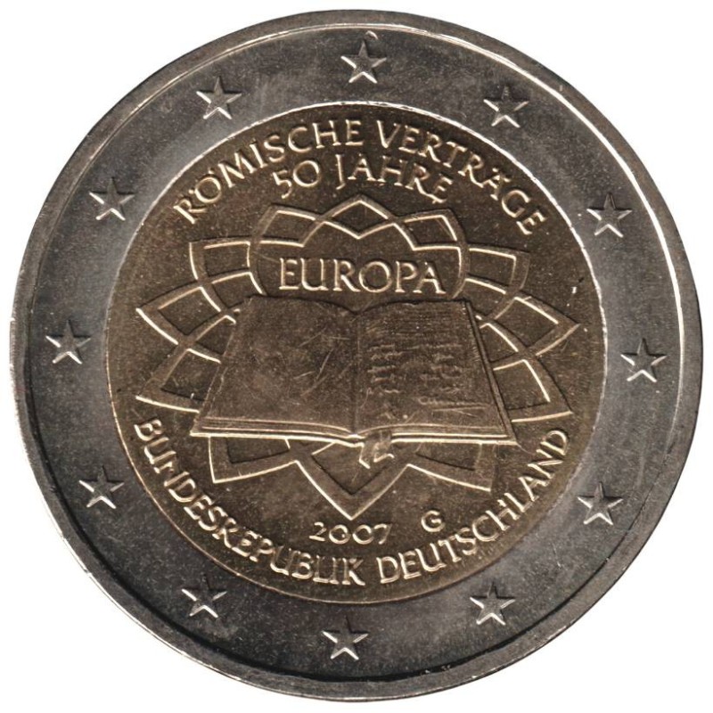 ALLEMAGNE - 2 euros commémorative - Traité de Rome - 2007 G ALLEMAGNE - 2 euros commémorative - Traité de Rome - 2007 G