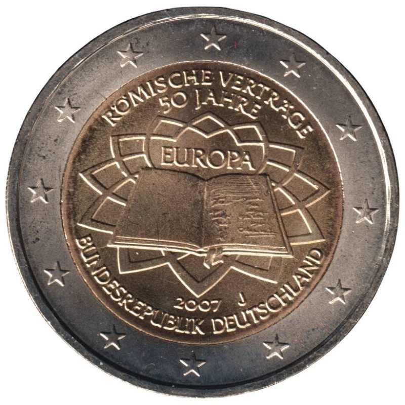 ALLEMAGNE - 2 euros commémorative - Traité de Rome - 2007 J ALLEMAGNE - 2 euros commémorative - Traité de Rome - 2007 J