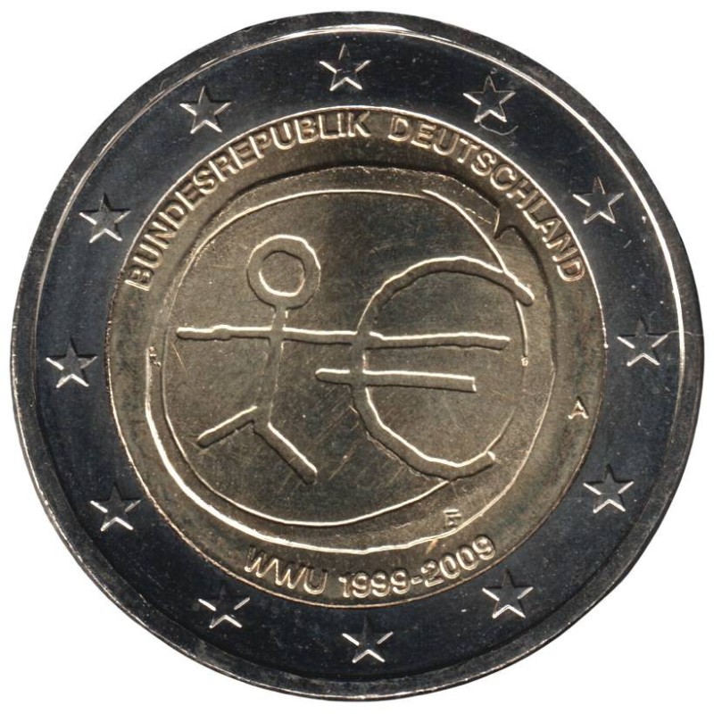 ALLEMAGNE - 2 euros commémorative - 10 ans de l'UEM - 2009 A ALLEMAGNE - 2 euros commémorative - 10 ans de l'UEM - 2009 A