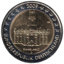 ALLEMAGNE - 2 euros commémorative - Sarre Ludwigskirche - 2009 D