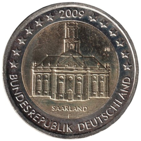 ALLEMAGNE - 2 euros commémorative - Sarre Ludwigskirche - 2009 F ALLEMAGNE - 2 euros commémorative - Sarre Ludwigskirche - 2009 F