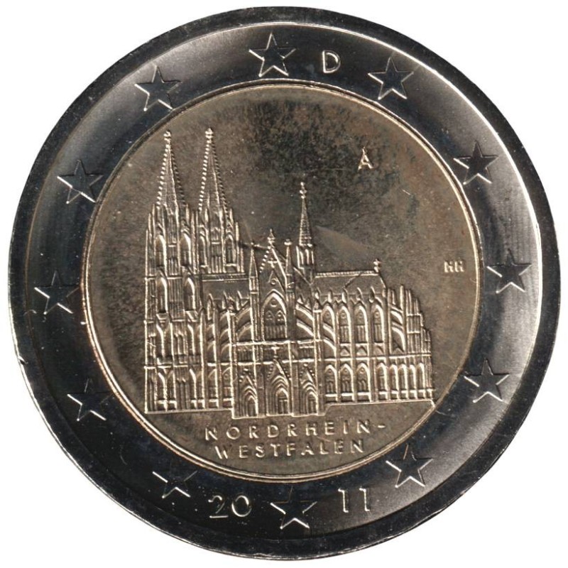 ALLEMAGNE - 2 euros commémorative - Nord-Westphalie - 2011 A ALLEMAGNE - 2 euros commémorative - Nord-Westphalie - 2011 A