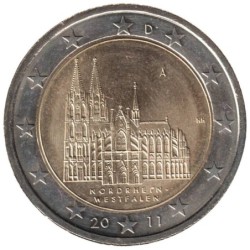 ALLEMAGNE - 2 euros commémorative - Nord-Westphalie - 2011 A - fautée