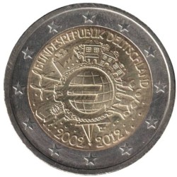 ALLEMAGNE - 2 euros commémorative - 10 ans de l'euro - 2012 A