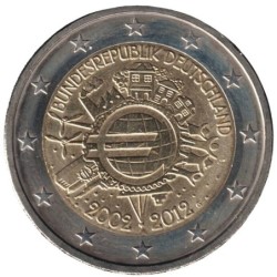ALLEMAGNE - 2 euros commémorative - 10 ans de l'euro - 2012 G