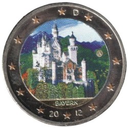 ALLEMAGNE - 2 euros commémorative colorisée - Bavière Neuschwanstein - 2012 A