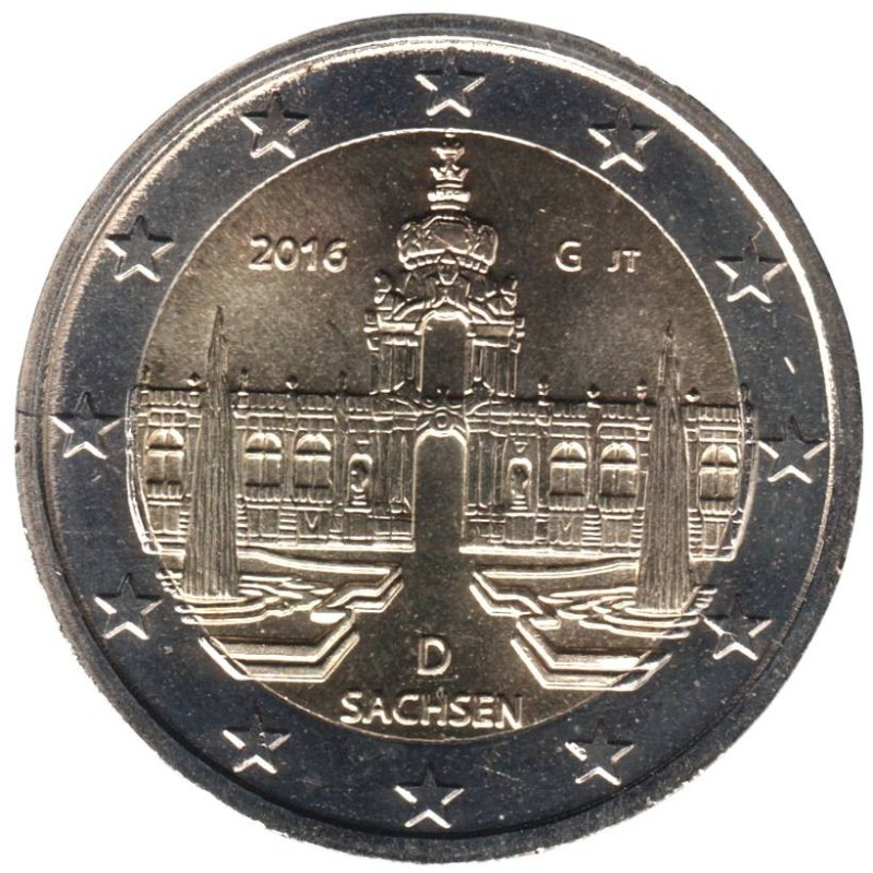 ALLEMAGNE - 2 euros commémorative - Saxe - 2016 G ALLEMAGNE - 2 euros commémorative - Saxe - 2016 G