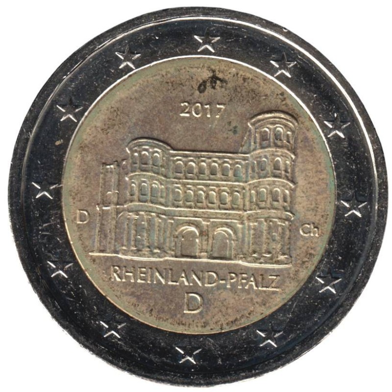 ALLEMAGNE - 2 euros commémorative - Rhénanie-Palatinat - 2017 D ALLEMAGNE - 2 euros commémorative - Rhénanie-Palatinat - 2017 D