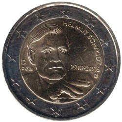 ALLEMAGNE - 2 euros commémorative - Helmut Schmidt - 2018 D