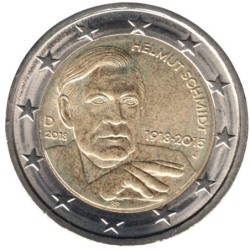 ALLEMAGNE - 2 euros commémorative - Helmut Schmidt - 2018 J