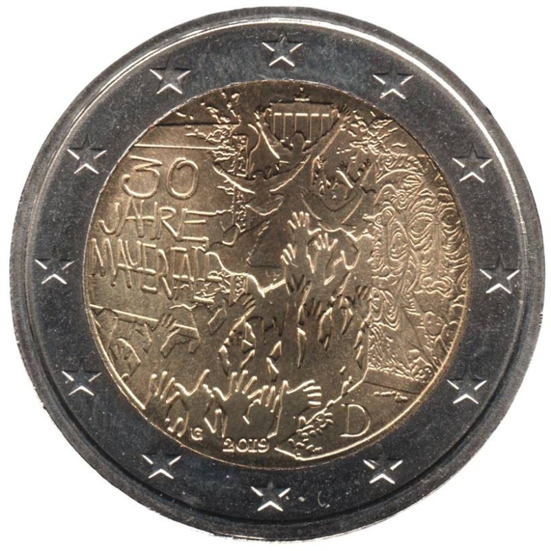 ALLEMAGNE - 2 euros commémorative - 30 ans de la Chute du Mur de Berlin - 2019 G ALLEMAGNE - 2 euros commémorative - 30 ans de la Chute du Mur de Berlin - 2019 G