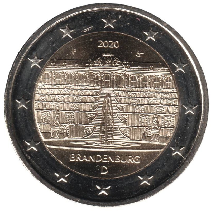 ALLEMAGNE - 2 euros commémorative - Brandebourg - Palais Sanssouci - 2020 F ALLEMAGNE - 2 euros commémorative - Brandebourg - Palais Sanssouci - 2020 F