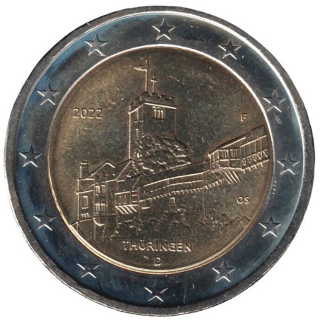 ALLEMAGNE - 2 euros commémorative - Thuringe - Château Wartbourg - 2022 F