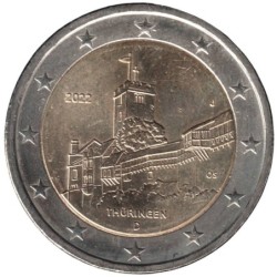 ALLEMAGNE - 2 euros commémorative - Thuringe - Château Wartbourg - 2022 J