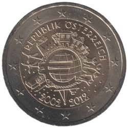AUTRICHE - 2 euros commémorative - 10 ans de l'Euro - 2012