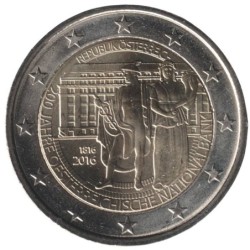 AUTRICHE - 2 euros commémorative - 200 ans de la Banque Nationale - 2016