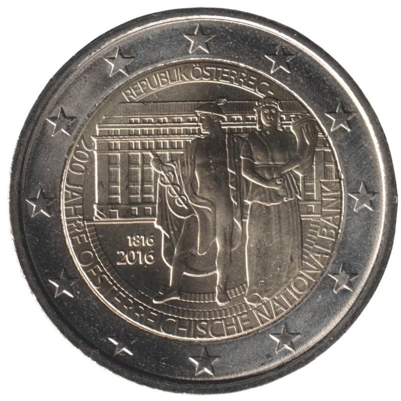 AUTRICHE - 2 euros commémorative - 200 ans de la Banque Nationale - 2016 AUTRICHE - 2 euros commémorative - 200 ans de la Banque Nationale - 2016