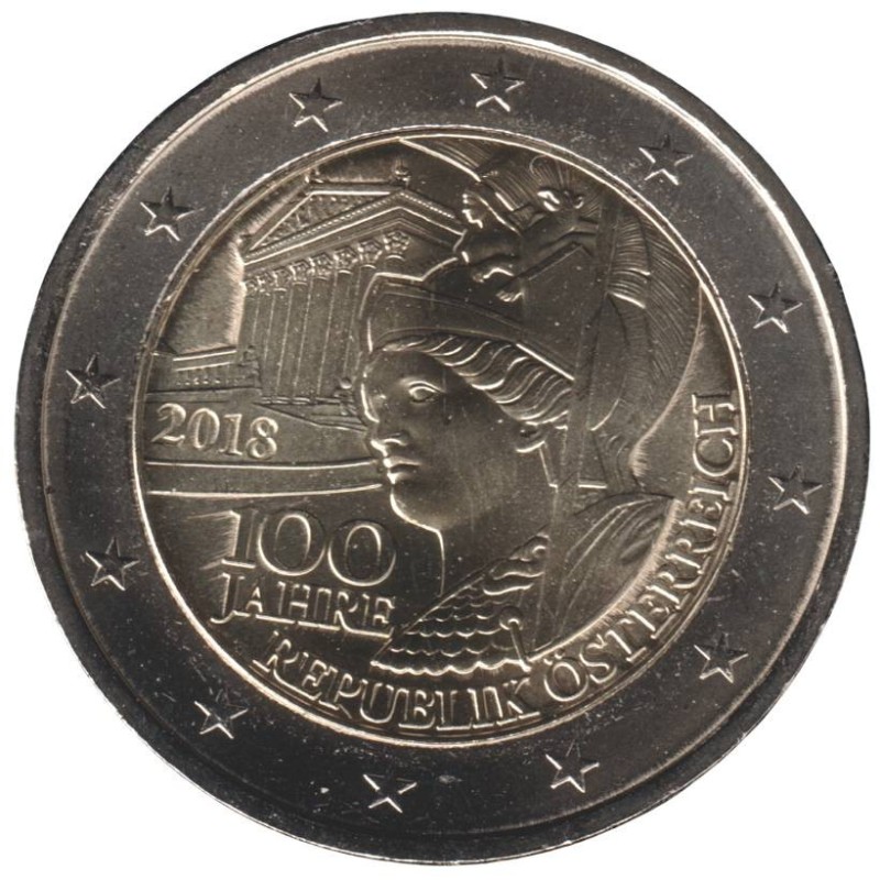 AUTRICHE - 2 euros commémorative - 100 ans de la République d'Autriche - 2018 AUTRICHE - 2 euros commémorative - 100 ans de la République d'Autriche - 2018