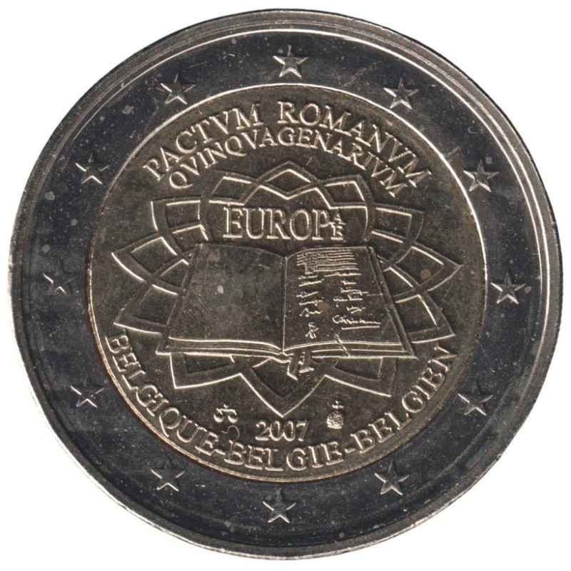 BELGIQUE - 2 euros commémorative - Traité de Rome - 2007 BELGIQUE - 2 euros commémorative - Traité de Rome - 2007