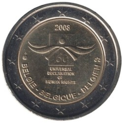 BELGIQUE - 2 euros commémorative - Déclaration Universelle des Droits de l'Homme - 2008