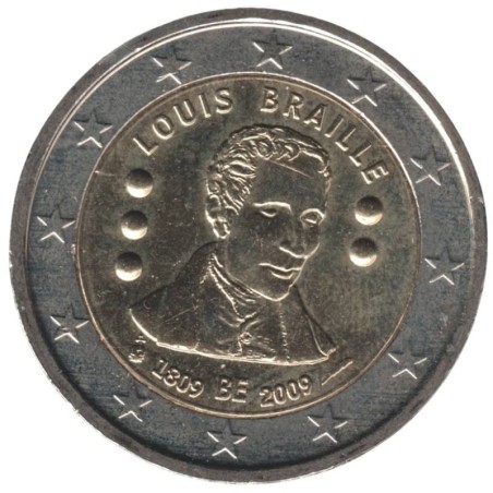 BELGIQUE - 2 euros commémorative - Louis Braille - 2009 BELGIQUE - 2 euros commémorative - Louis Braille - 2009