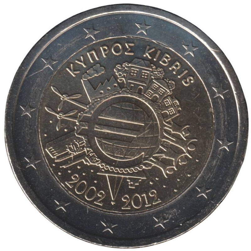 CHYPRE - 2 euros commémorative - 10 ans de l'Euro - 2012 CHYPRE - 2 euros commémorative - 10 ans de l'Euro - 2012