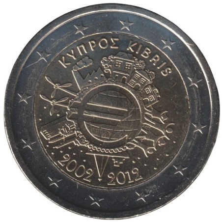 CHYPRE - 2 euros commémorative - 10 ans de l'Euro - 2012 CHYPRE - 2 euros commémorative - 10 ans de l'Euro - 2012