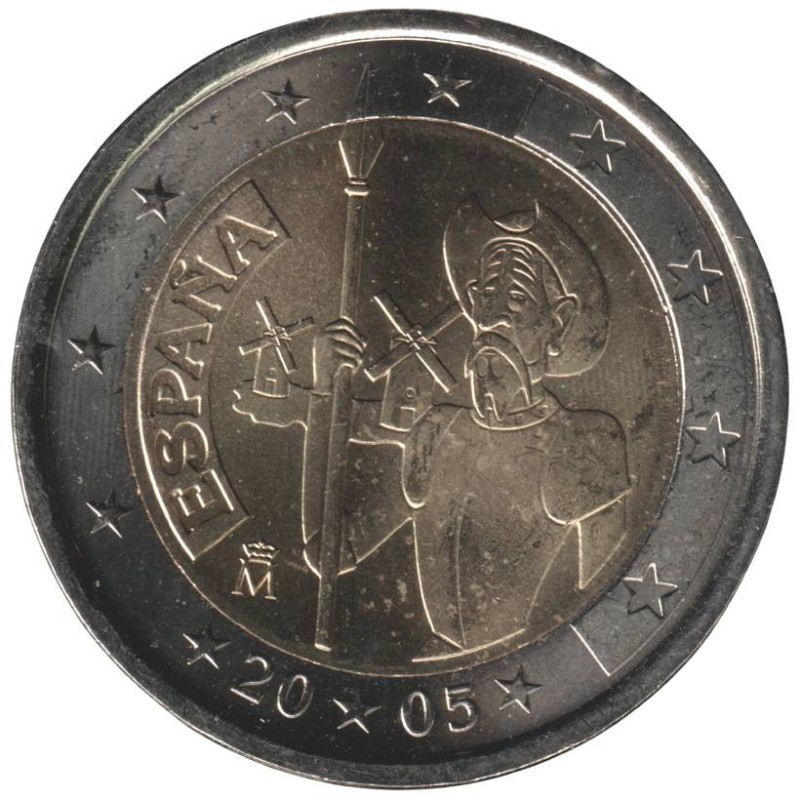 ESPAGNE - 2 euros commémorative - Don Quichotte - 2005 ESPAGNE - 2 euros commémorative - Don Quichotte - 2005