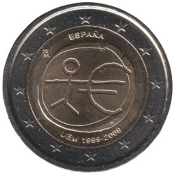 ESPAGNE - 2 euros commémorative - 10 ans de l'UEM - 2009