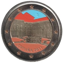 ESPAGNE - 2 euros commémorative colorisée - La Cour des Lions de l'Alhambra à Grenade - 2011