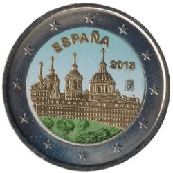 ESPAGNE - 2 euros commémorative colorisée - Monastère San Lorenzo de El Escorial - 2013