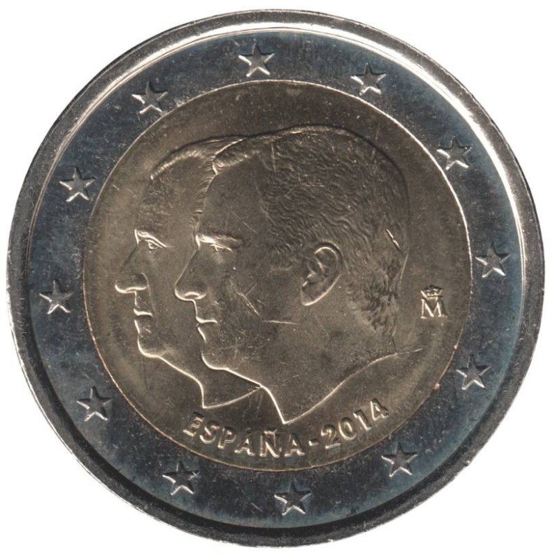 ESPAGNE - 2 euros commémorative - Succession au trône par Felipe VI - 2014 ESPAGNE - 2 euros commémorative - Succession au trône par Felipe VI - 2014